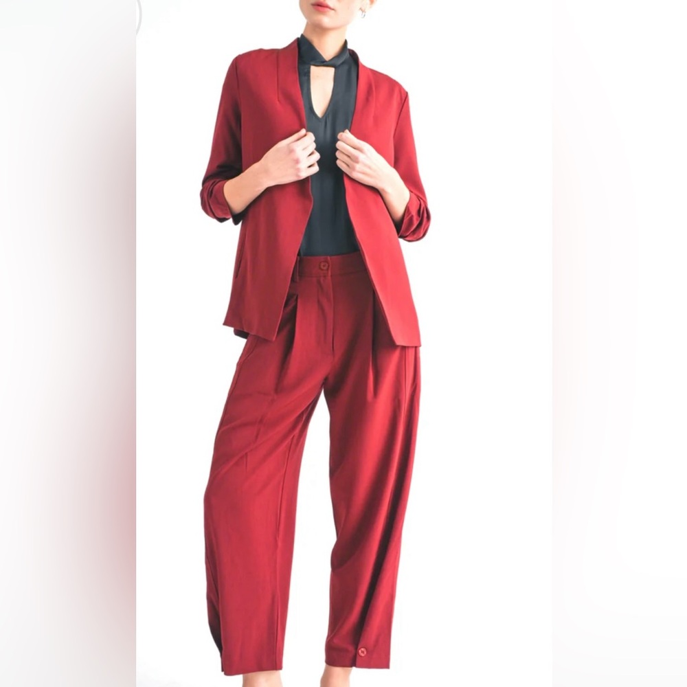RESET BY JANE Women’s Jacket Set Dark Red Size S New